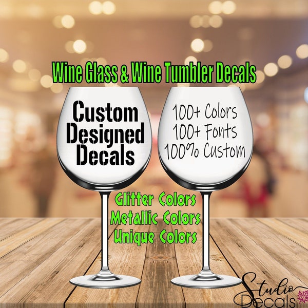 Wine Glass Stickers Etsy