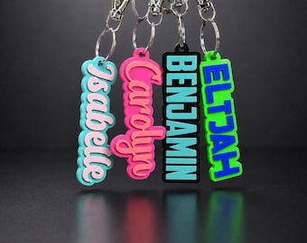 Custom 3D Printed Keychain - Custom Key Chain - Name  Keychain - Custom Key Ring - 3D Printed Name - Custom Name Keychain - Backpack Tag