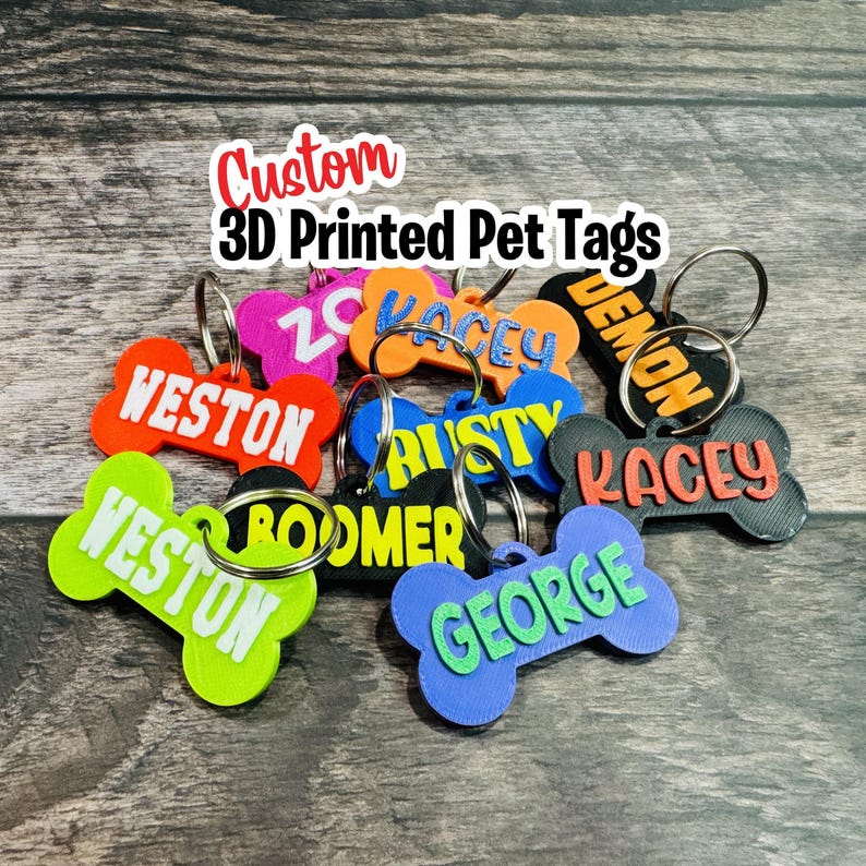Custom 3D Printed Pet Tag - Custom Dog Tag - Personalized Pet Tag - Pet ...