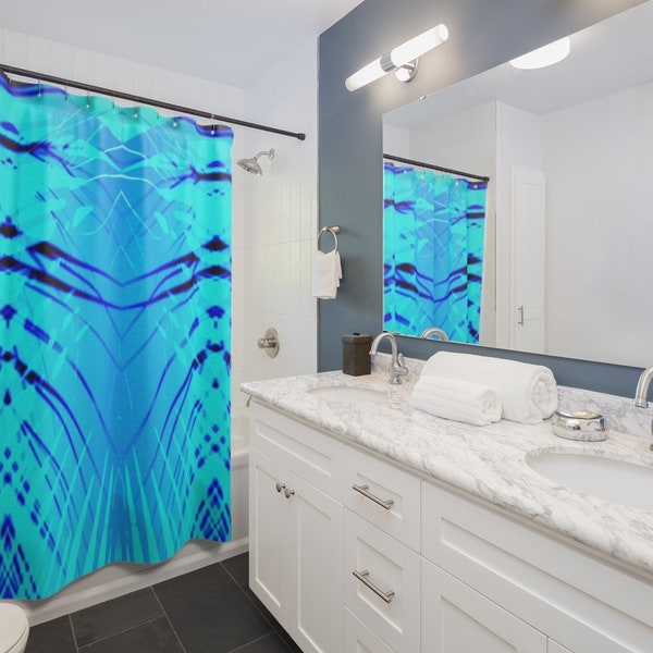 Teal Shower Curtain Etsy