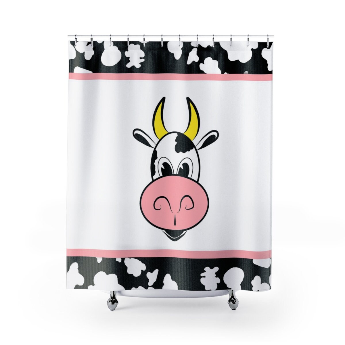Cow Shower Curtain Moo Cow Black And White Spots Funny Cow