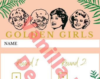 Golden Girls Bunco Tally/Score Cards