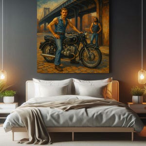 Manhattan Gay Queer LGBT New York & Desire – A 1970s Summer Encounter in (Oil Painting) Digital Download Wall Art