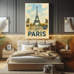 Parisian Majesty – Eiffel Tower Paris Watercolor Digital Download Poster