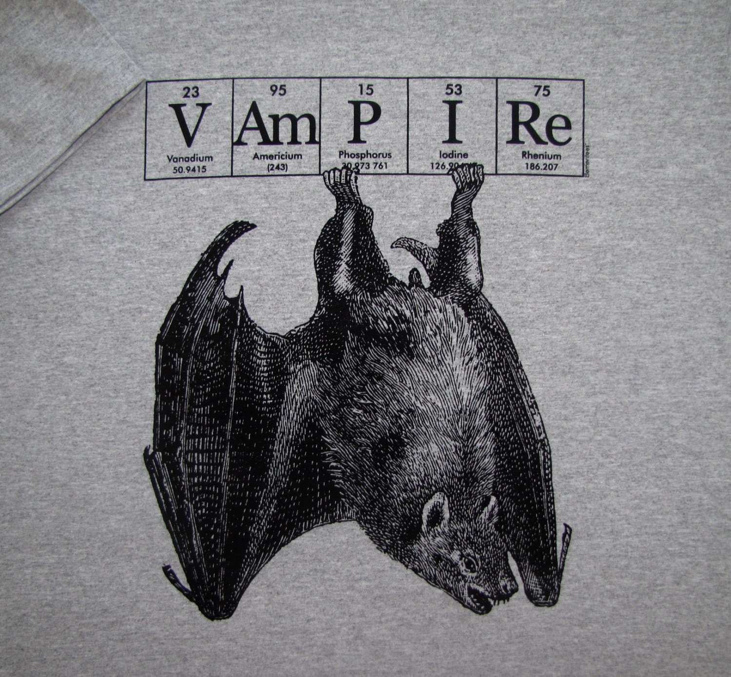 Vampire Bat hand-screened tee shirt Halloween ElementeesTM | Etsy