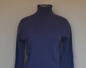 Vintage 90s Purple Cashmere Sweater, Minimalist Pullover Turtleneck, Vintage 1990s, Size M Medium