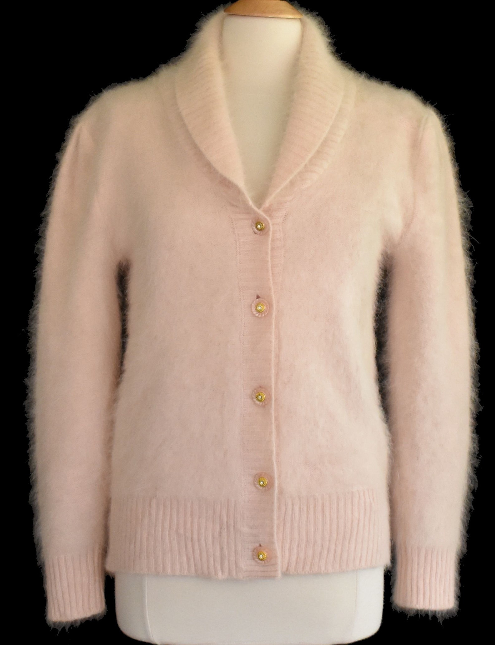 Pink Angora Cardigan Sweater Shawl Collar Angora Blend - Etsy