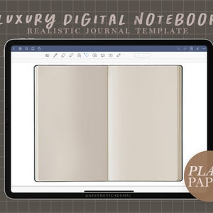Realistic Digital Notebook / Plain Blank Journal / PDF Planner Template