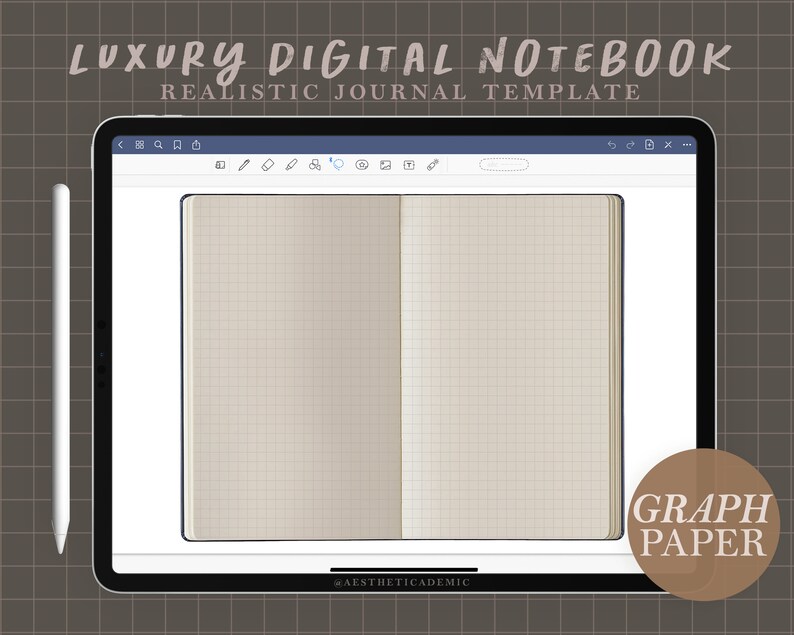 Realistic Graph / Grid Digital Notebook Journal Planner Etsy