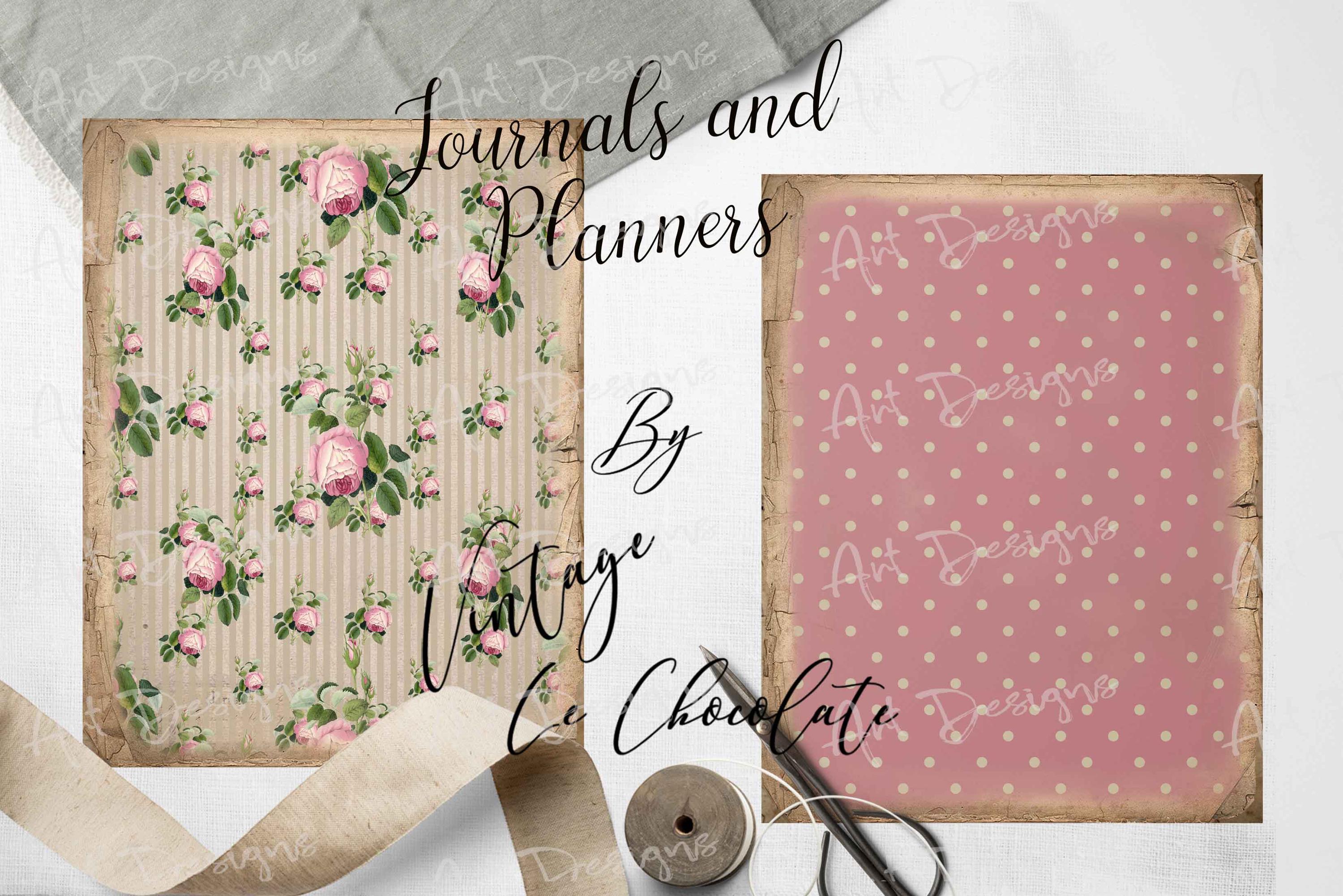 Vintage Pink Rose Wallpaper: Shabby Chic Digital Paper Ephemera ...