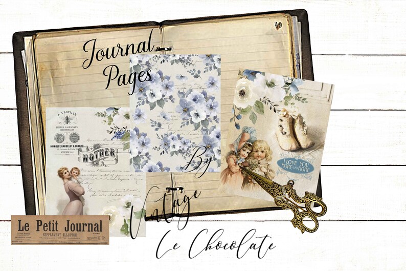 Vintage Digital Journal Paper Junk Journal Graphic Paper Etsy