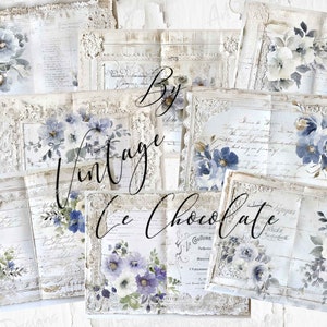 Spitze Junk Journal Seiten: Shabby Chic Papier zum Ausdrucken (Digitaler Download)