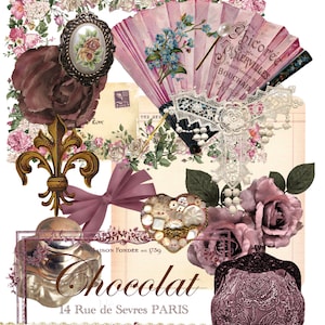 Victorian Rose Clip-art: Shabby Chic Journal Embellishments (Digital Download)