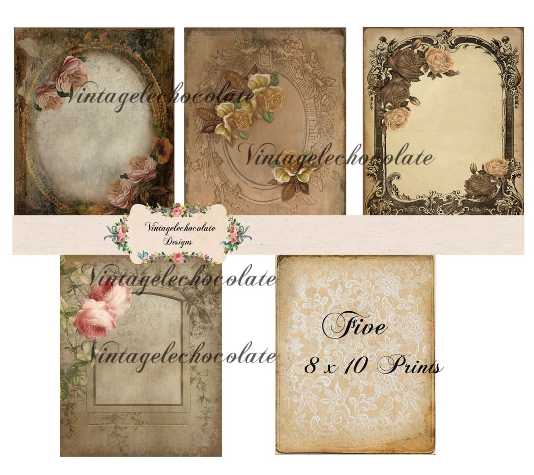 Vintage Rose Paper Print Victorian Announcement Cards Old - Etsy