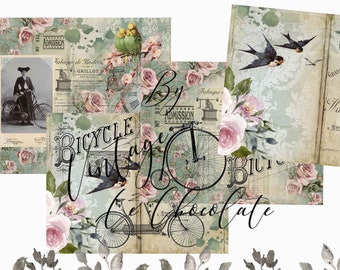 Junk Journals, Vintage Journal Pages, Shabby Printable, Scrapbook Ephemera Vintage Graphics. P296