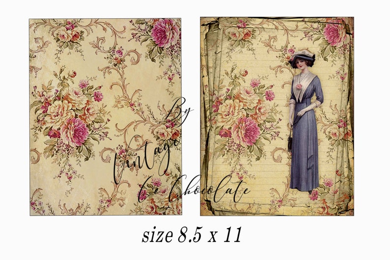 Vintage Ladies Journal Paper Scrapbook Paper Decoupage Etsy 日本