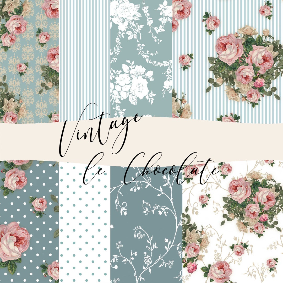 Pink Shabby Rose Scrapbook Paper Pink Rose DIY Digital Paper. - Etsy