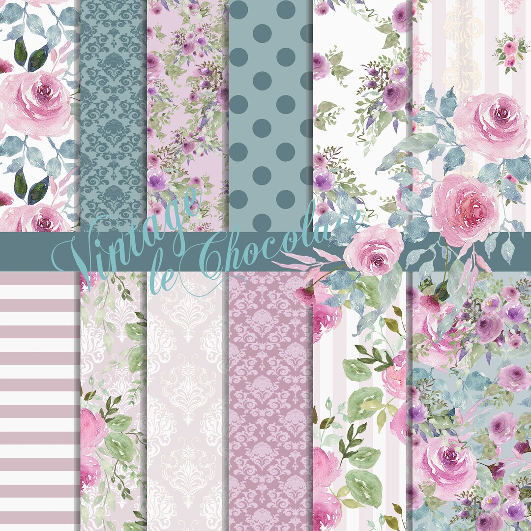 Digital Paper Seamless Floral Scrapbook Paper Roses With - Etsy