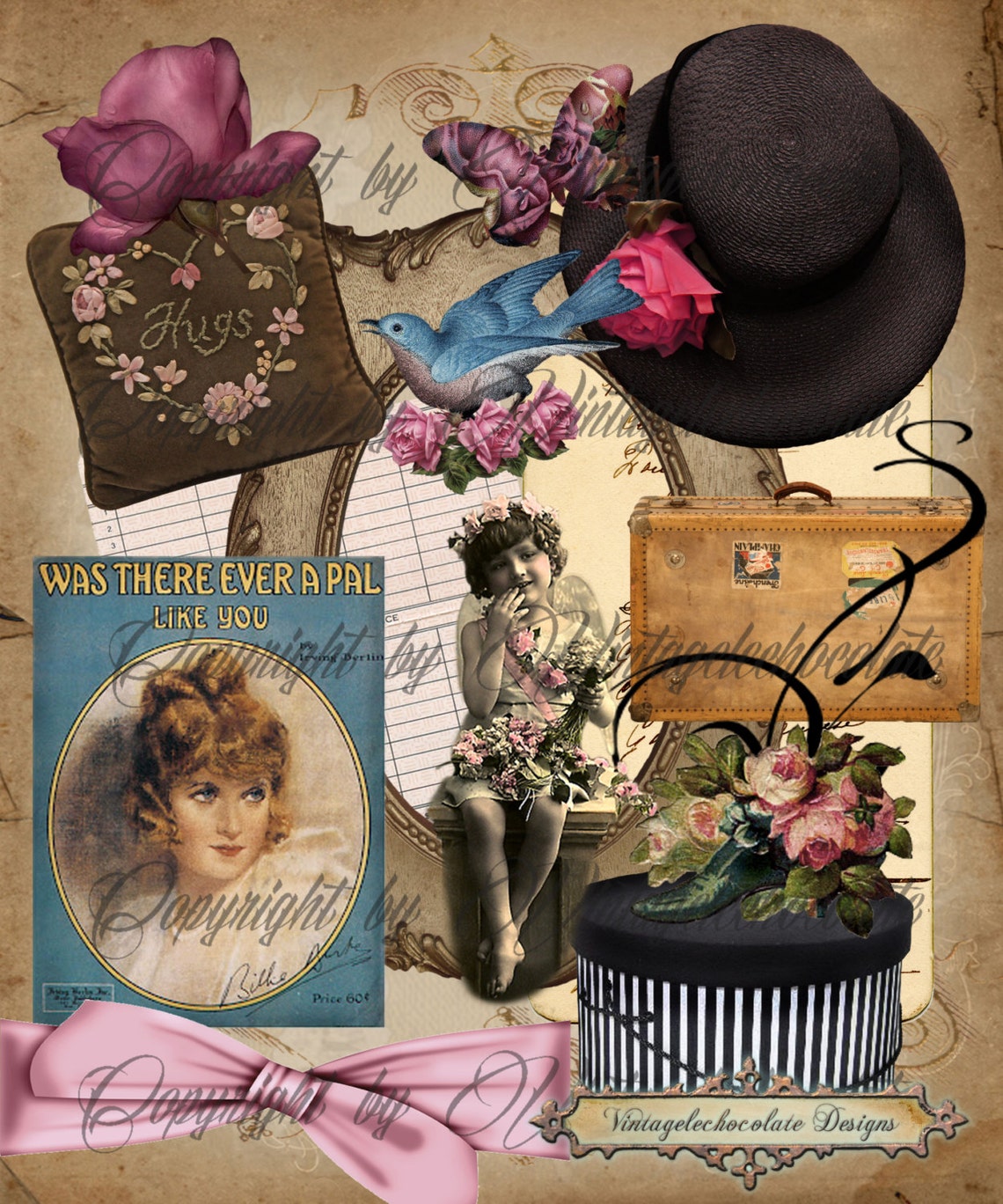 Digital Scrapbook Clip-art Vintage Scrapbook Clip-art Shabby | Etsy