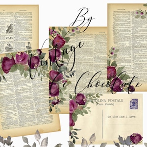 Documenti per diario, carta per ritagli di dizionario, grafica di carta digitale, diari spazzatura. P317