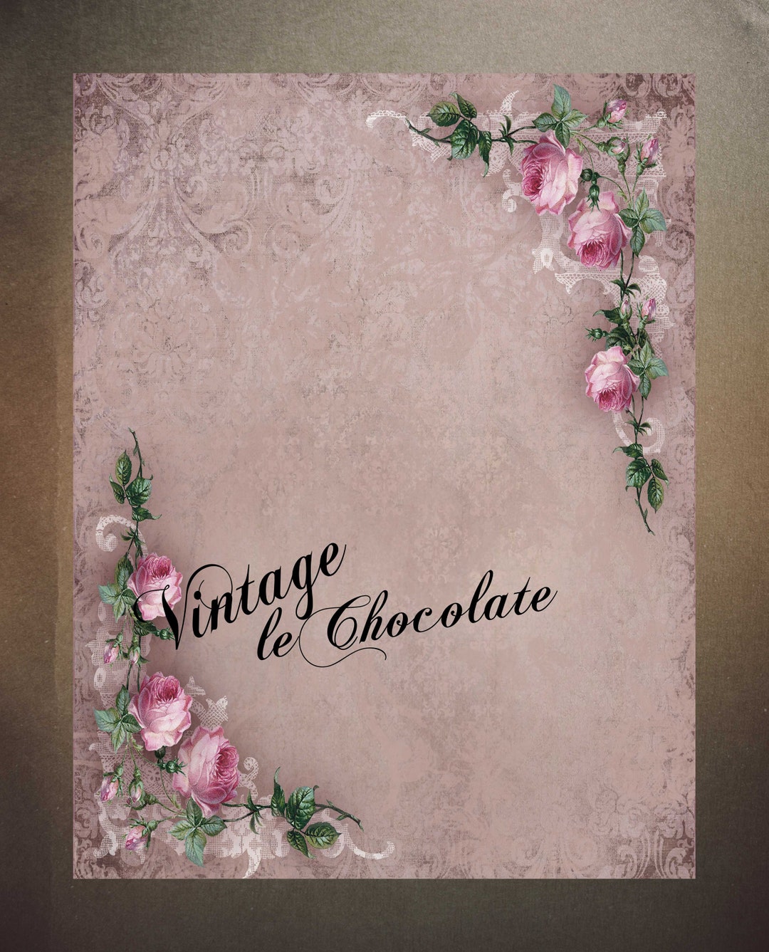 Digital Rose Shabby Chic Paper, Pink Lace Digital Paper, Shabby Chic ...