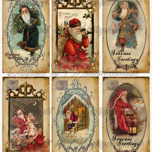 Victoriaanse kerstman Tags: Digitale plakboekbenodigdheden (digitale download) ch204