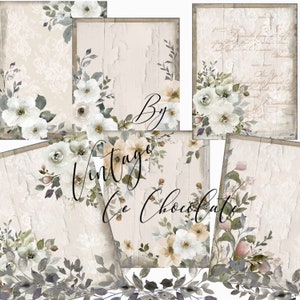 Floral Journal Papers: Shabby Chic Vintage Designs (Digital Download)