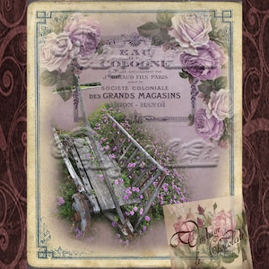 Vintage Lilac Printable Digital Lilac Scrapbook Paper Floral Lavender Shabby Paper Digital Collage Sheet. 917