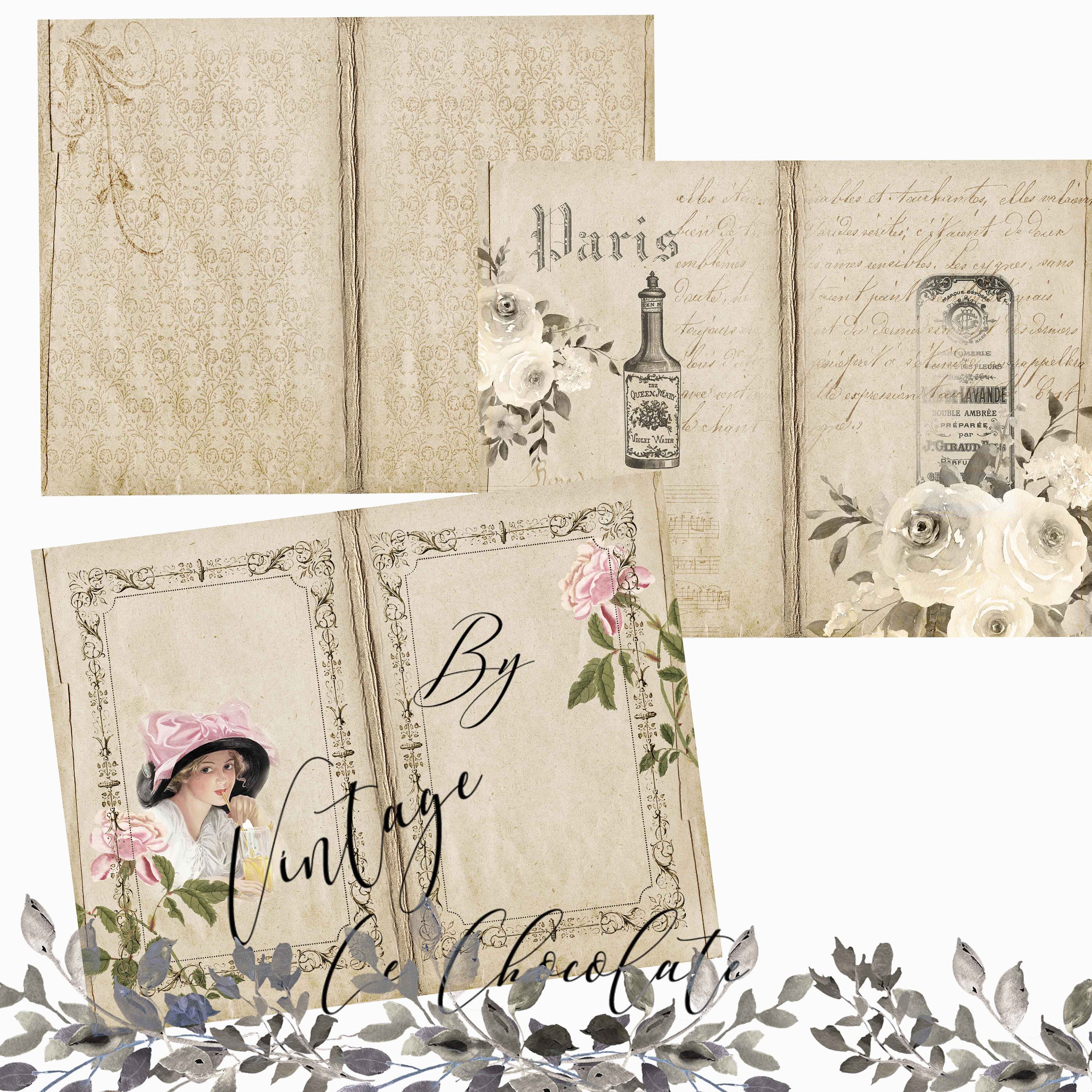 コラージュジャーナル*『』 ジャンクジャーナルキット コラージュシート ヴィンテージ 印刷