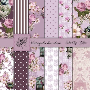 Vintage Shabby Chic Wallpaper Pink Rose Digital Labels and Vintage Shabby Chic Wallpaper Pink Rose Digital Labels and