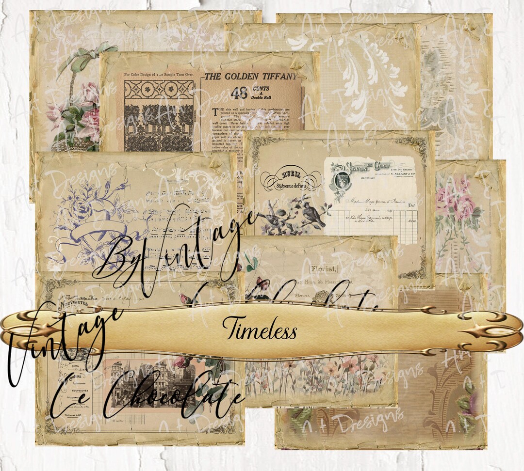 Vintage Shabby Junk Journal, Digital Paper Scrapbook Paper Craft - Etsy