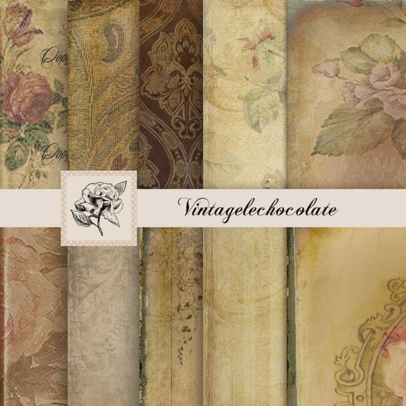 Digital Journal Pages, Digital Scrapbooking Paper, Vintage Rose Paper,  Vintage Floral Damask Paper, Vintage Scrapbook Supplies. No. P.33 