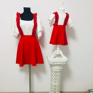 Red matching mother-daughter dress / Mommy and me outfit / Mommy and me dress image 1