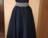Denim with Polka Dots Rockabilly Pin Up Corset Plus Size Dress
