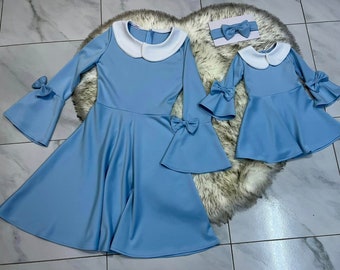 Sky Blue matching mother-daughter dress / Mommy and me outfit / Mommy and me dress