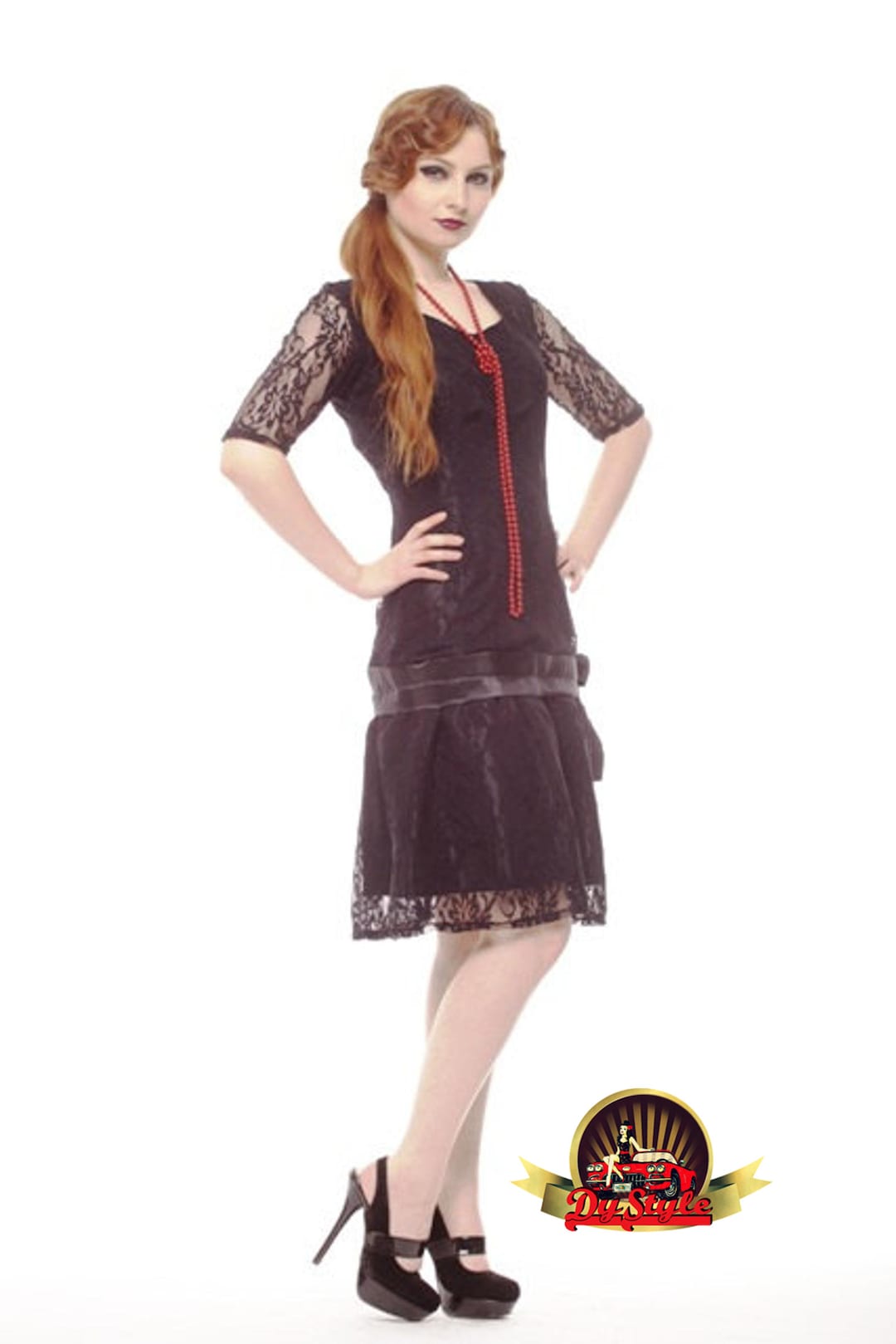 womens black flapper dress