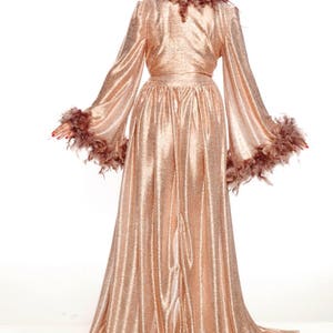 New Limited Edition Shiny Amazing Copper Tulle Dress Robe, Stage Dressing Gown image 10