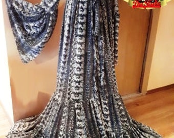 See Through Gray Snake Chiffon Robe Dress