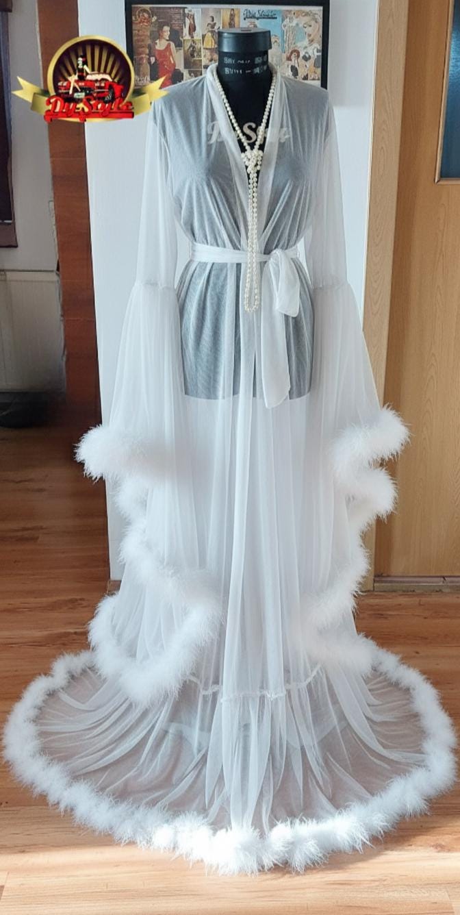 Sheer Fluffy Robe - Etsy