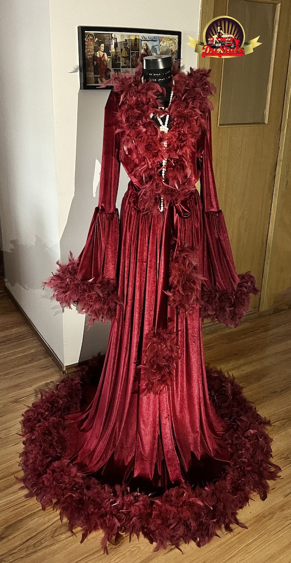 chinese dress ladies Burgundy Dressing Gown by Vicky Pattison