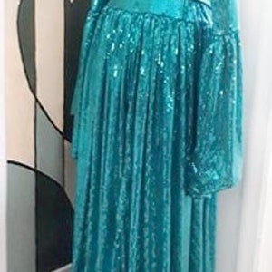 Sequin Mermaid Cover-Up Rave Duster Kimono Cape Robe Dress image 3