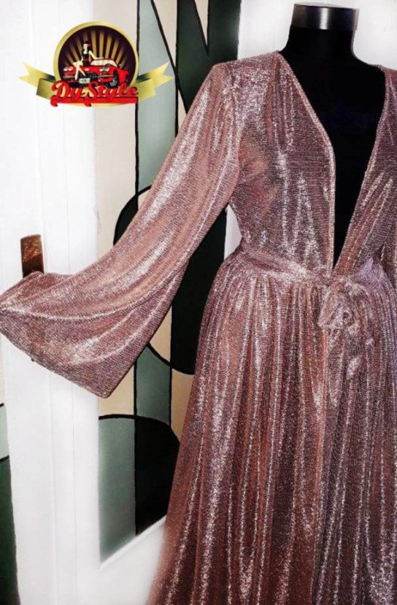 New Limited Edition Shiny Amazing Copper Tulle Dress Robe, Stage Dressing Gown image 4