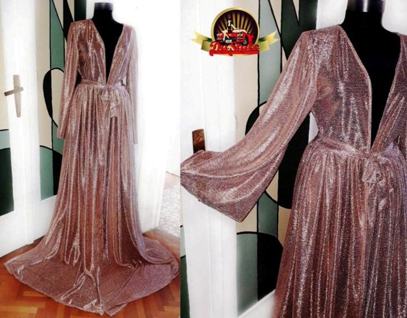 New Limited Edition Shiny Amazing Copper Tulle Dress Robe, Stage Dressing Gown image 3
