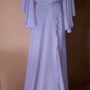 Lavender Chiffon Robe, Lilac Vintage inspired Dress Robe, See through robe