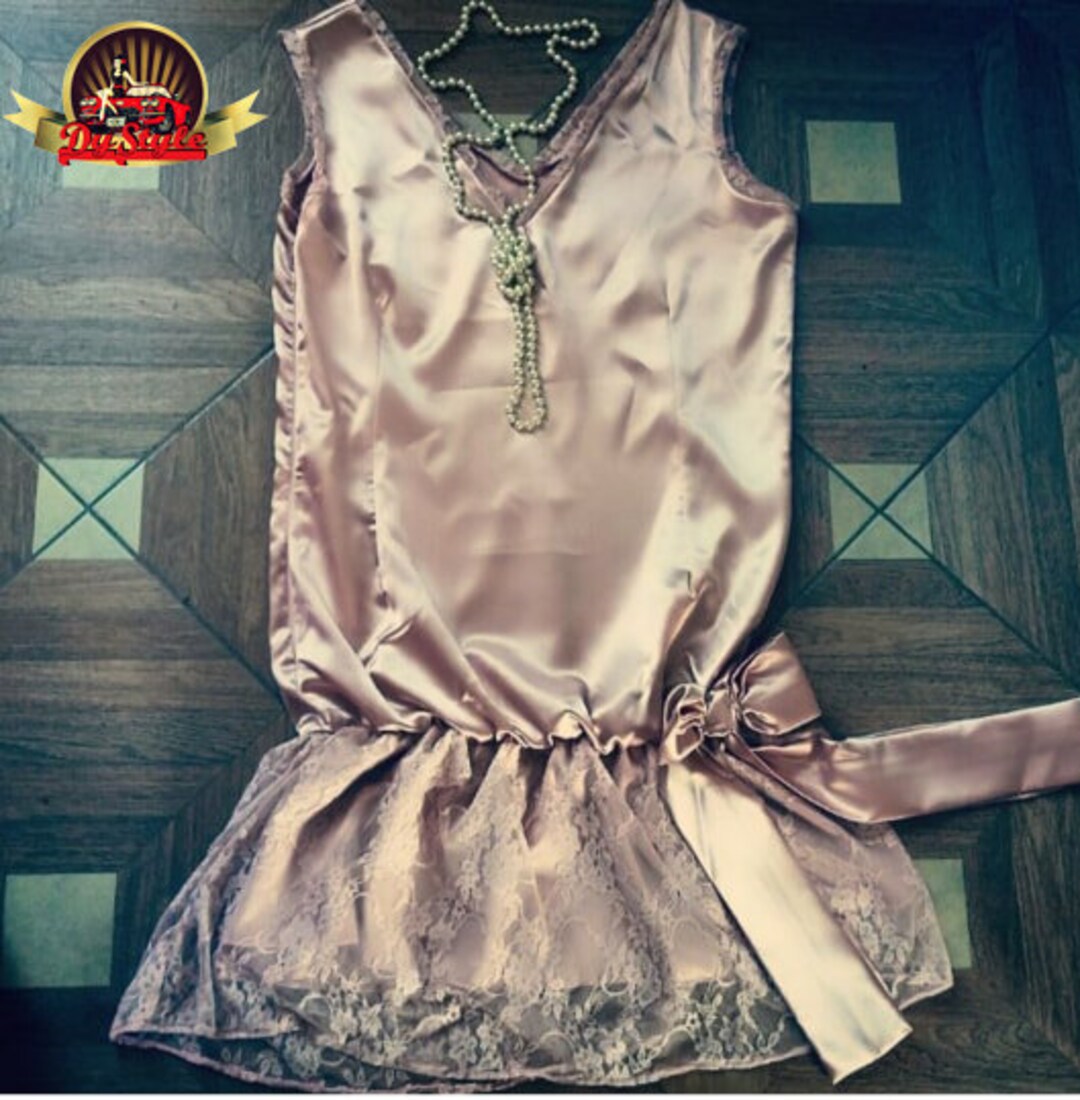 Pink Flapper Pearl Pink Lace Flapper Dress, 1920s Art Deco, Custom Made - Etsy