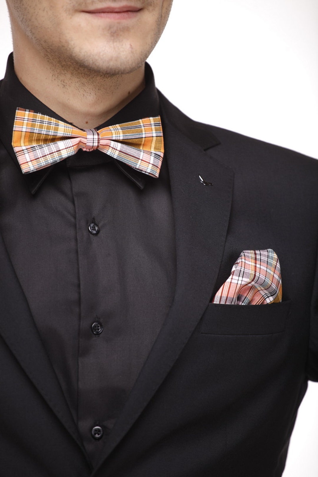 matching bow ties and pocket squares