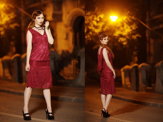 red 20s dress