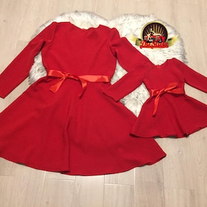 Red Mom and me outfit, Mommy and me dress, matching dresses mother-daughter dress