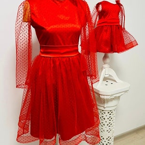 Matching Mother Daughter tulle dress / Mommy and me red dress / Mother Daughter elegant dress