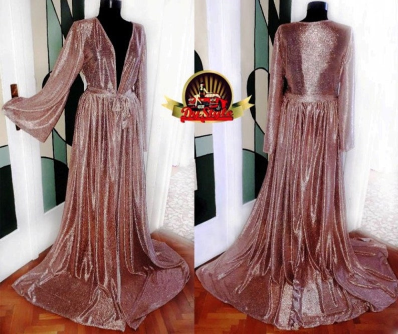 New Limited Edition Shiny Amazing Copper Tulle Dress Robe, Stage Dressing Gown image 2